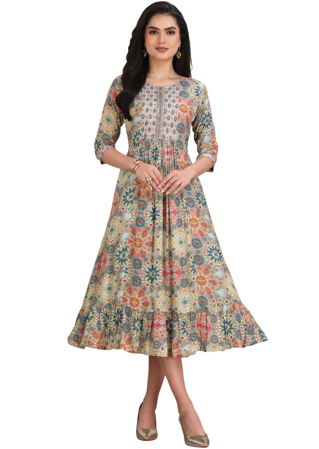 Light Blue Muslin Midi Dress