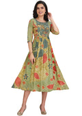 Light Green Crepe Midi Dress