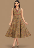 Light Mustard Cotton Midi Dress