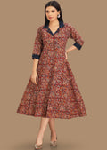 Red Cotton Midi Dress