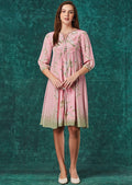Baby Pink Crepe Midi Dress