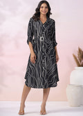 Black Muslin Midi Dress