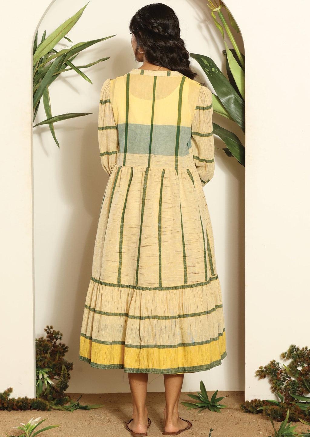 Cream Cotton Midi Dress