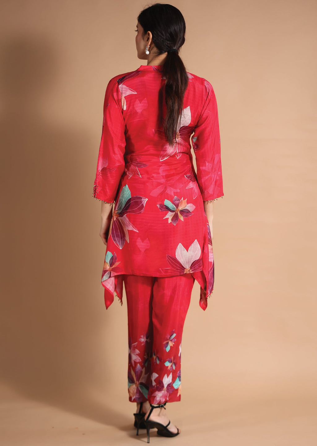 Red Muslin Co-Ord Set