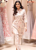 Beige Linen Printed Co-Ord Set