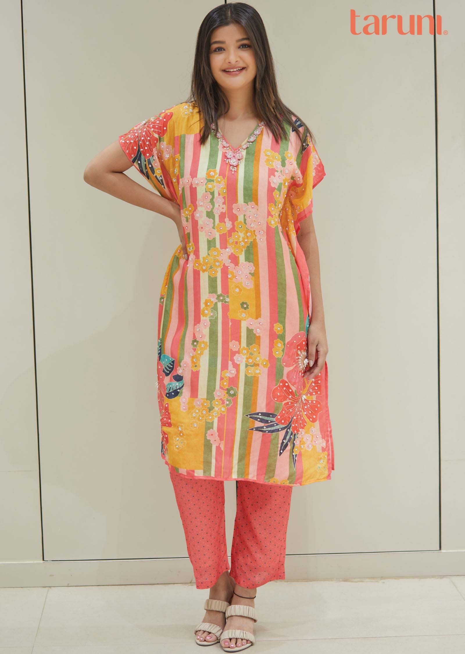 Pink Muslin Sequins Co-Ord Set