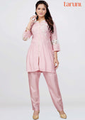 Baby Pink Silk Sequins Co-Ord Set