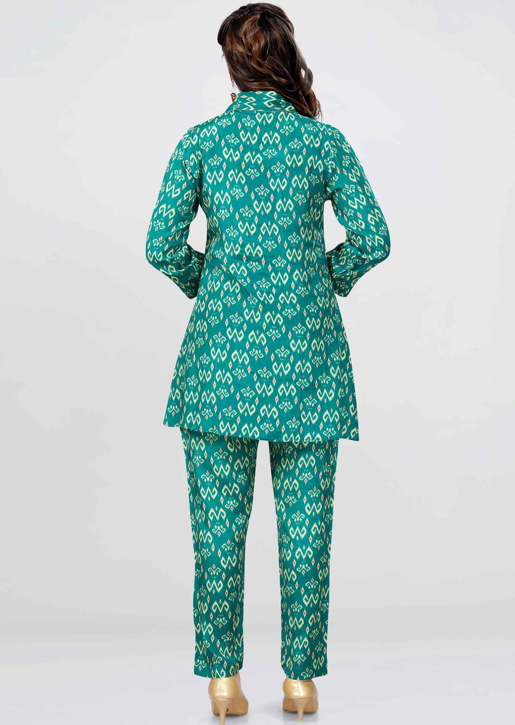 Green Muslin Embroidered Co-Ord Set