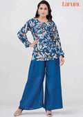 Light greyish blue Georgette Printed Co-Ord Set