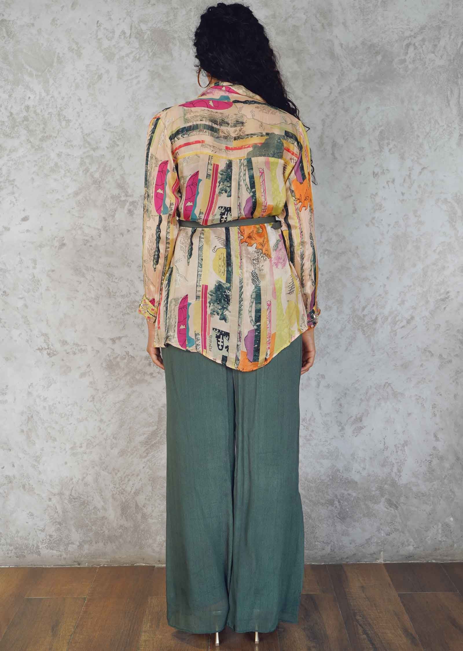 Light Peach Chinnon Printed Co-Ord Set
