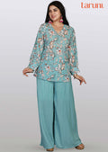Dusty Green Georgette Embroidered Co-Ord Set