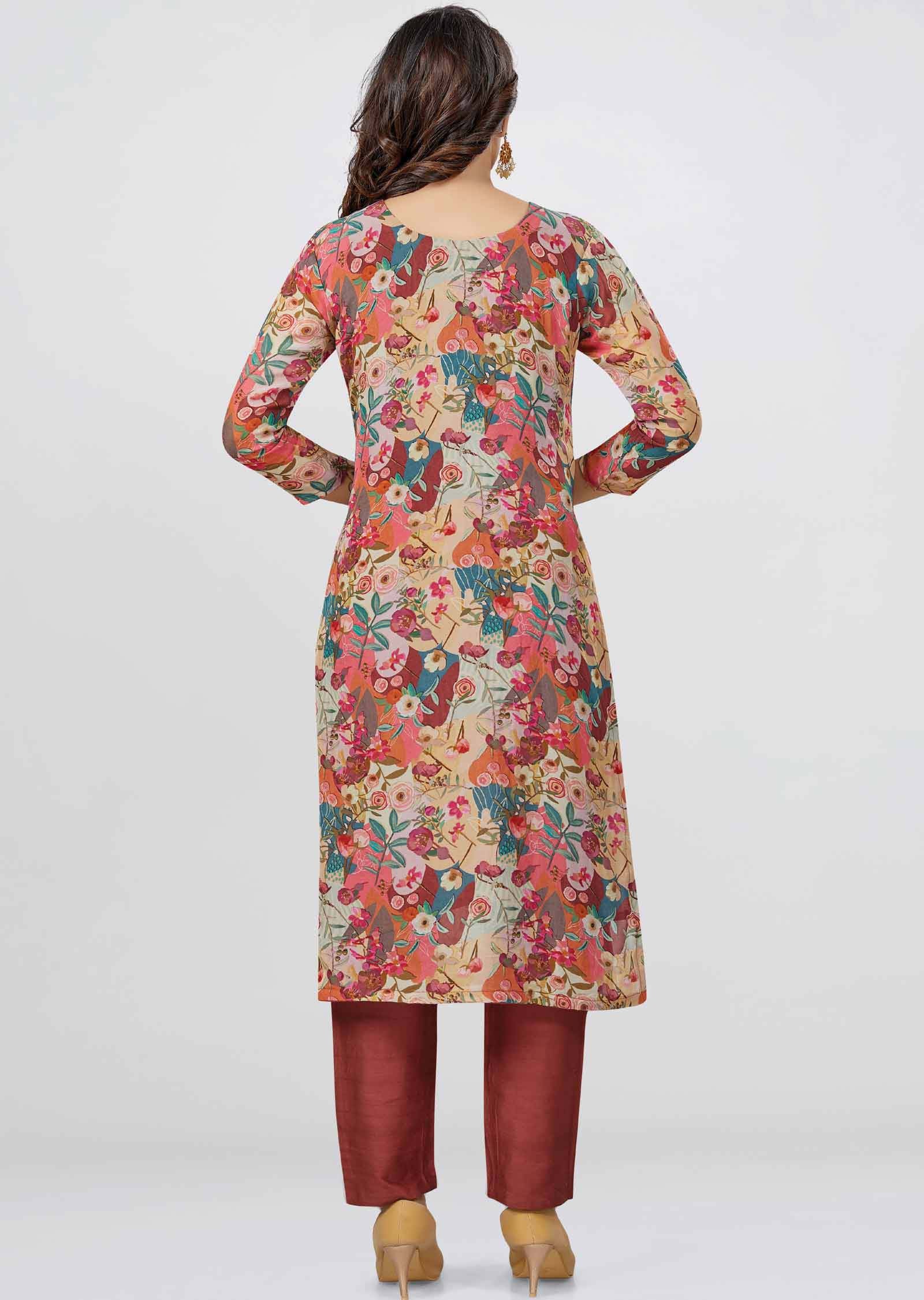 Mullti Organza Floral Printed Kurti Sets