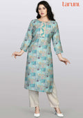 Sea Green Modal Sequins Kurti Sets