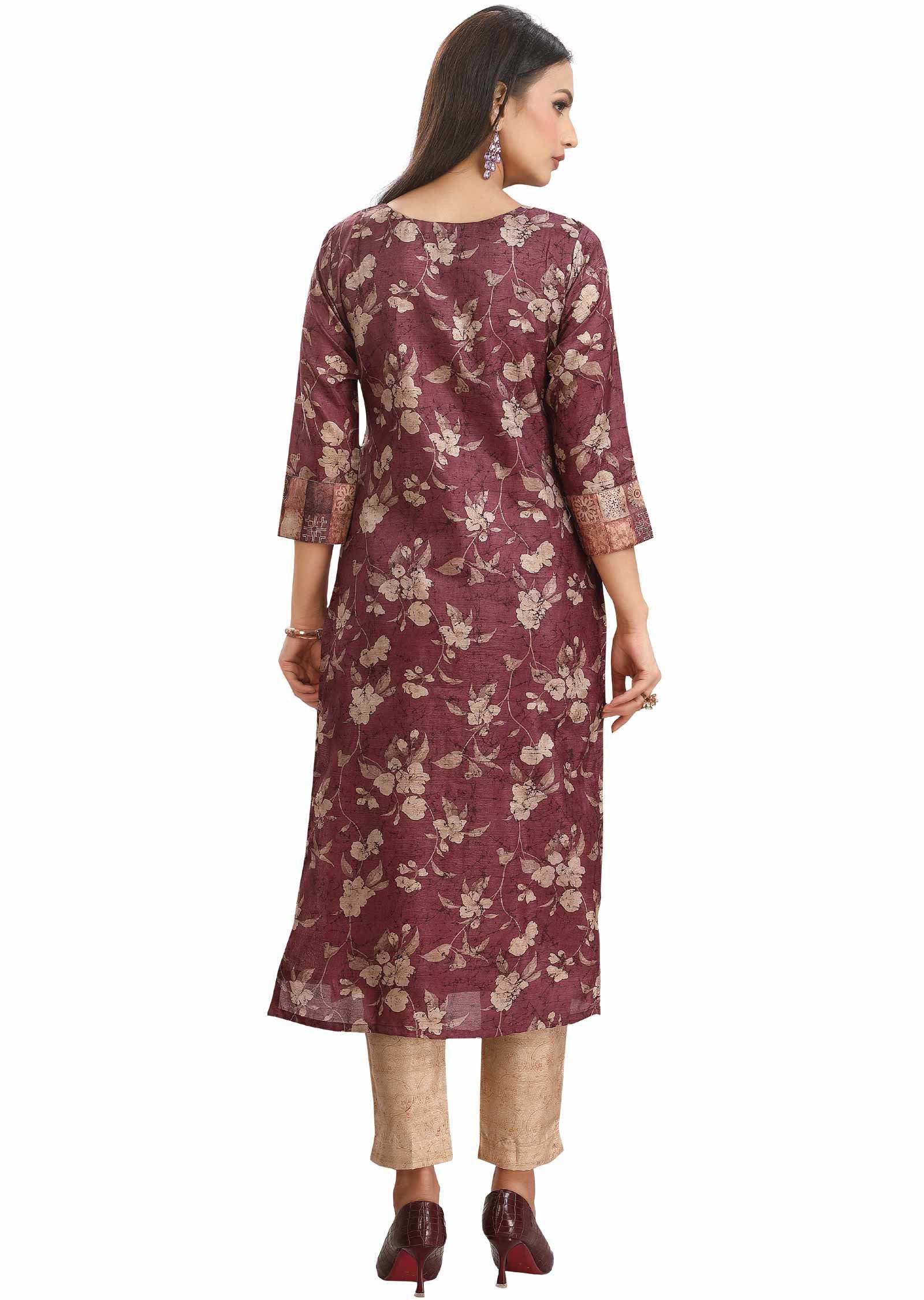 Mouve Chanderi Zardosi & Embroidered Kurti Sets