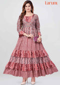 Dusty pink Cotton Printed Long Dress