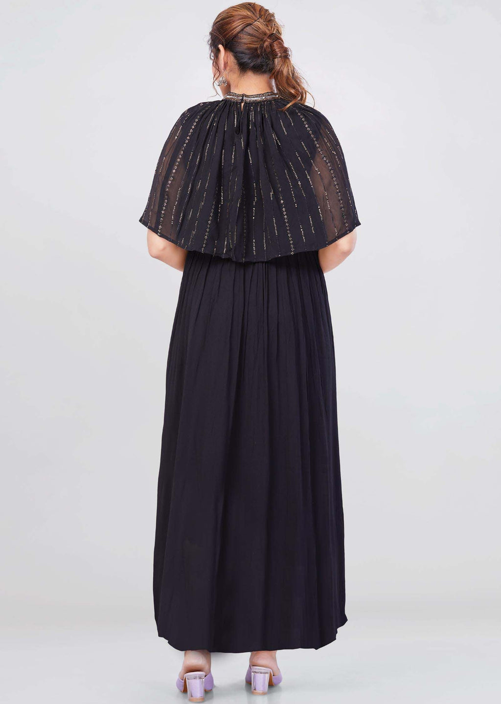 Black Georgette Long Dress