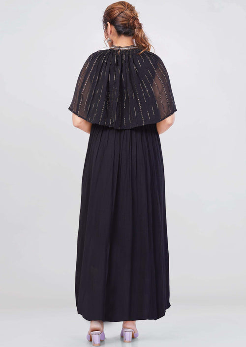 Black Georgette Long Dress