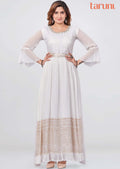 Off White Georgette Long Dress