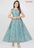 Dusty Green Modal Printed Long Dress