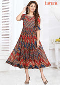 Multicolor Georgette Printed Long Dress