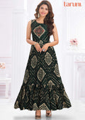 Teal Blue Chiffon Embroidered Long Dress