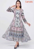 Off White Cotton Embroidered Long Dress