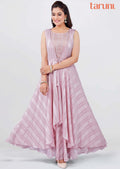 Onion Pink Satin georgette Long Dress