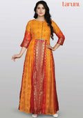 Yellow/Red Chiffon Printed Long Dress