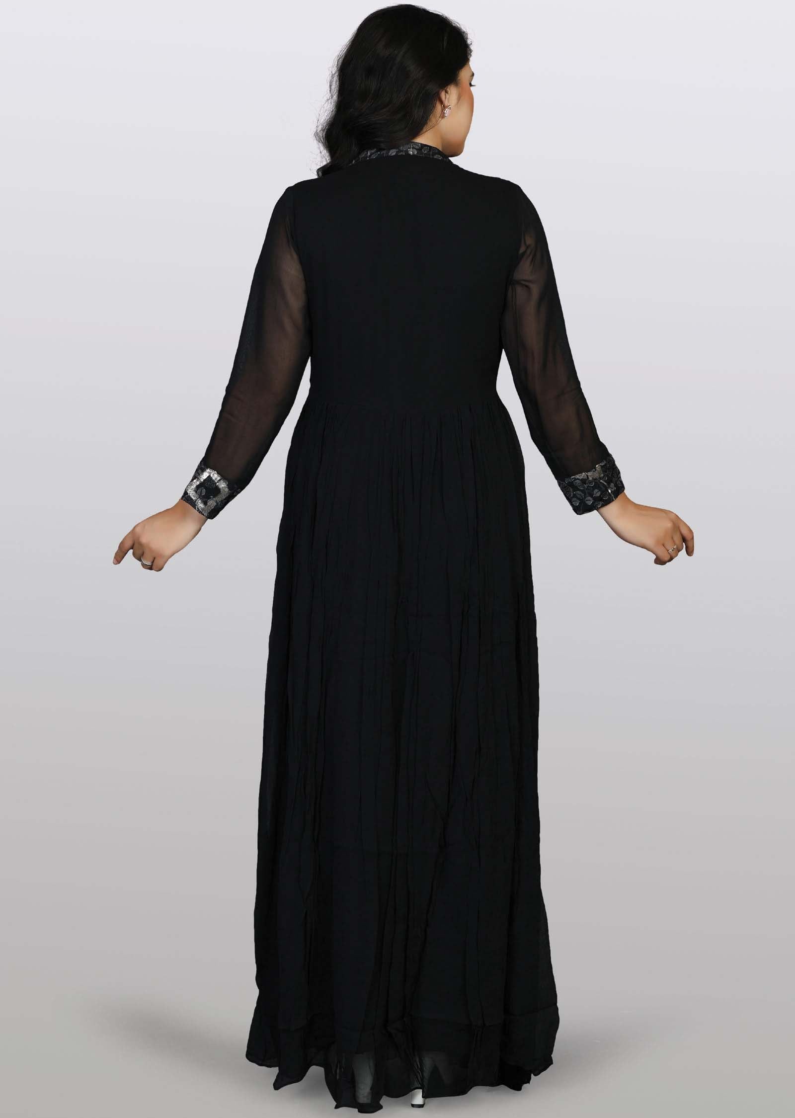 Black Georgette Long Dress