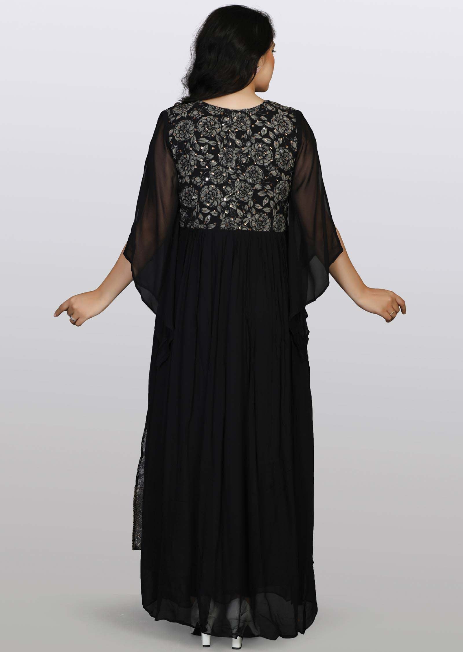 Black Georgette Long Dress