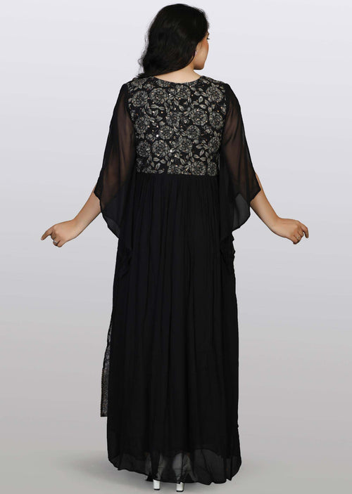 Black Georgette Long Dress
