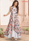 White Georgette Embroidered Long Dress