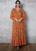 Multicolor Chinnon Beaded Long Dress