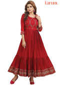 Maroon Silk Long Dress