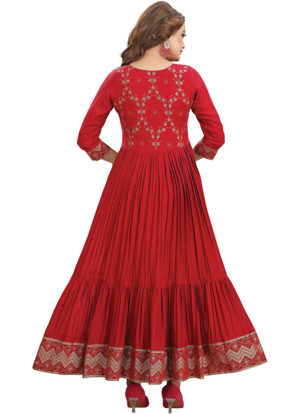 Maroon Silk Long Dress