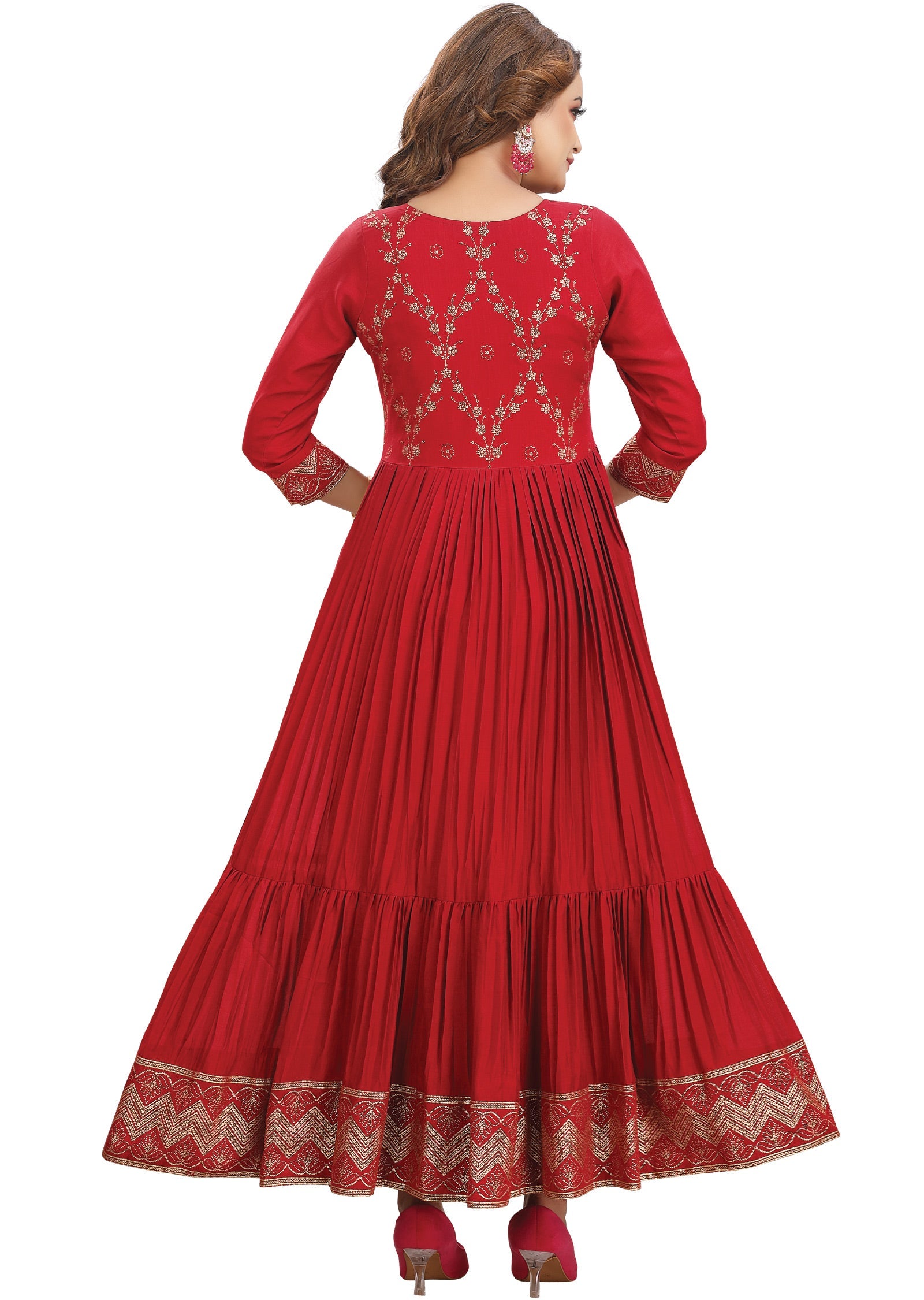 Maroon Silk Long Dress