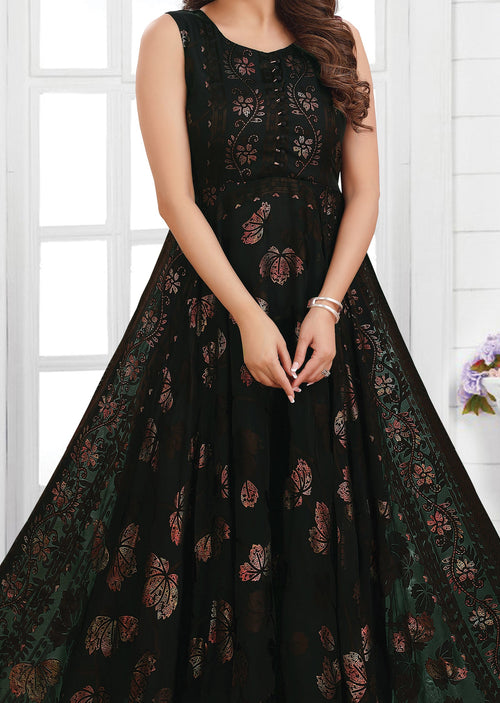 Black Braso Chiffon Long Dress