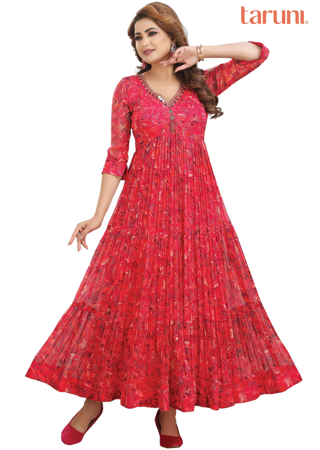 Rani Pink Chiffon Long Dress