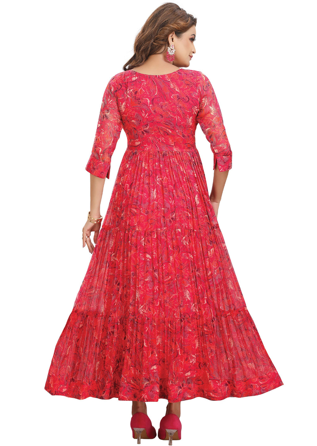 Rani Pink Chiffon Long Dress