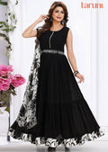 Black Georgette Long Dress