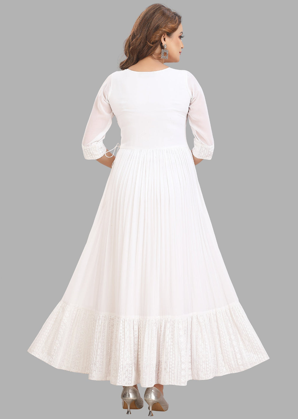 White Georgette Long Dress