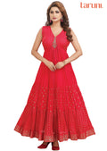 Red Silk Long Dress