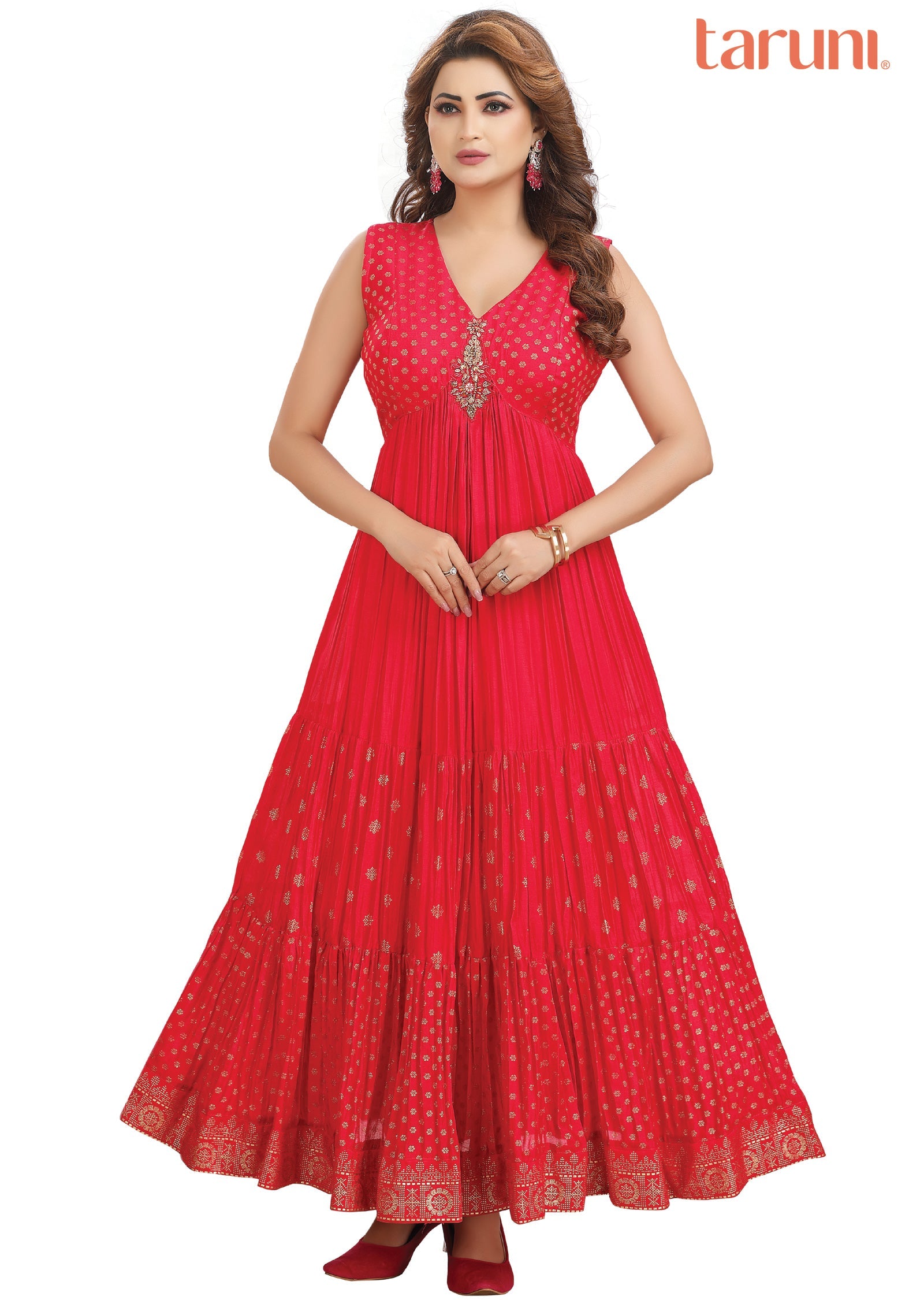 Red Silk Long Dress