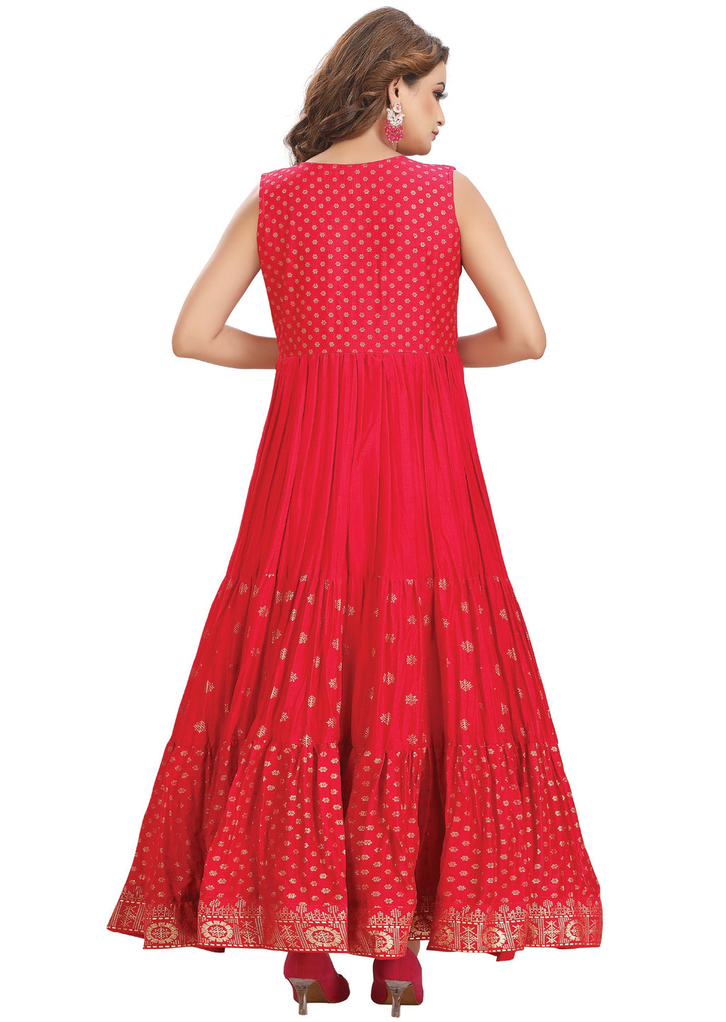 Red Silk Long Dress
