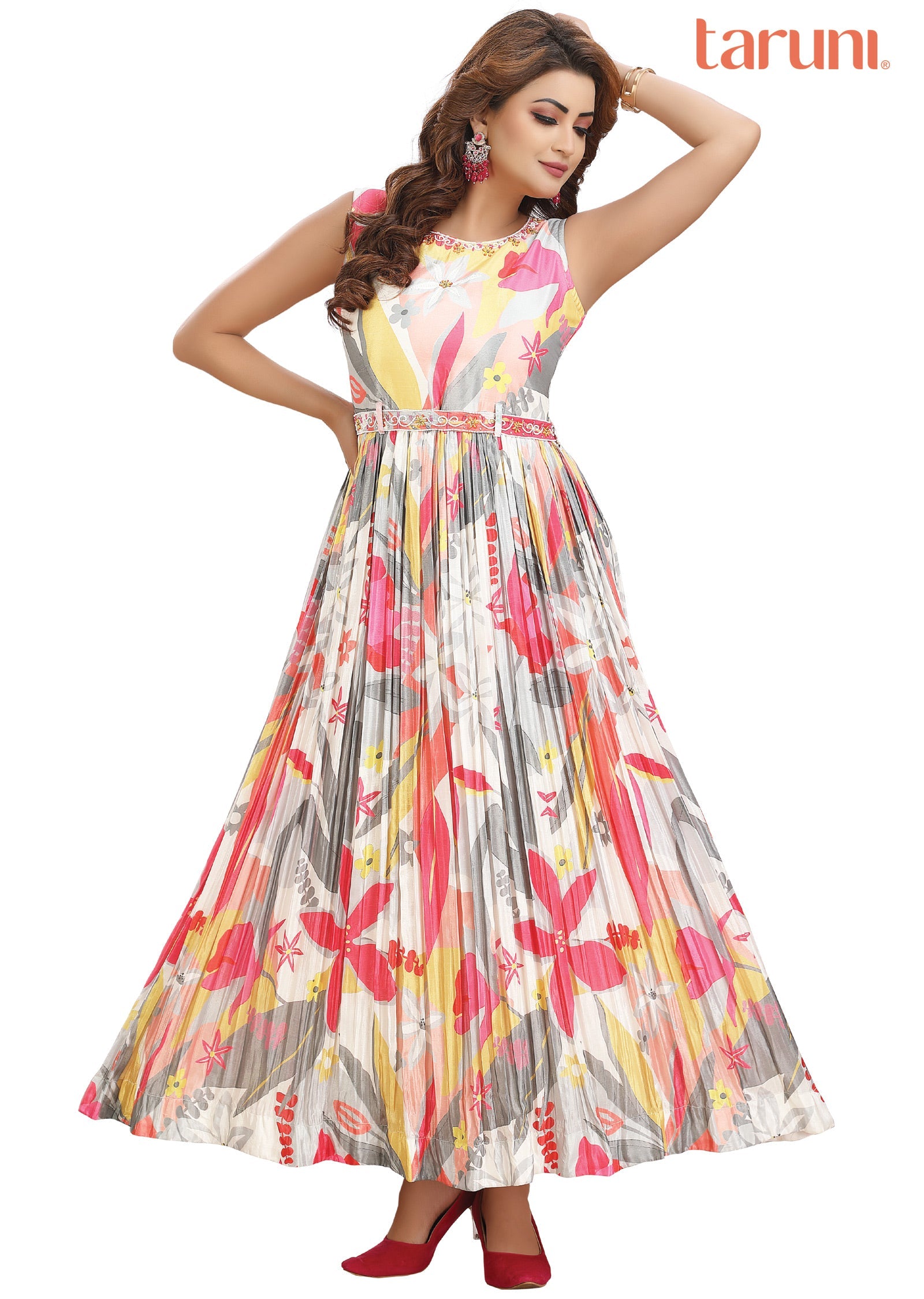 Multicolor Chinnon Long Dress