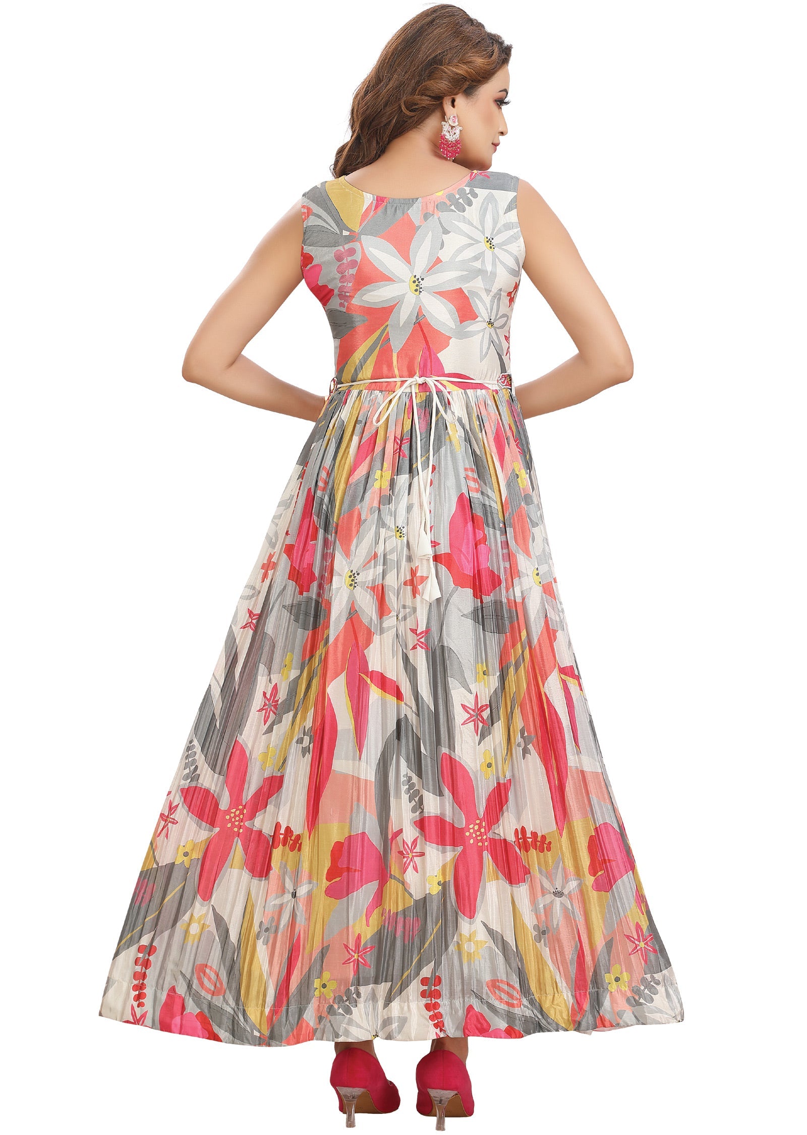 Multicolor Chinnon Long Dress