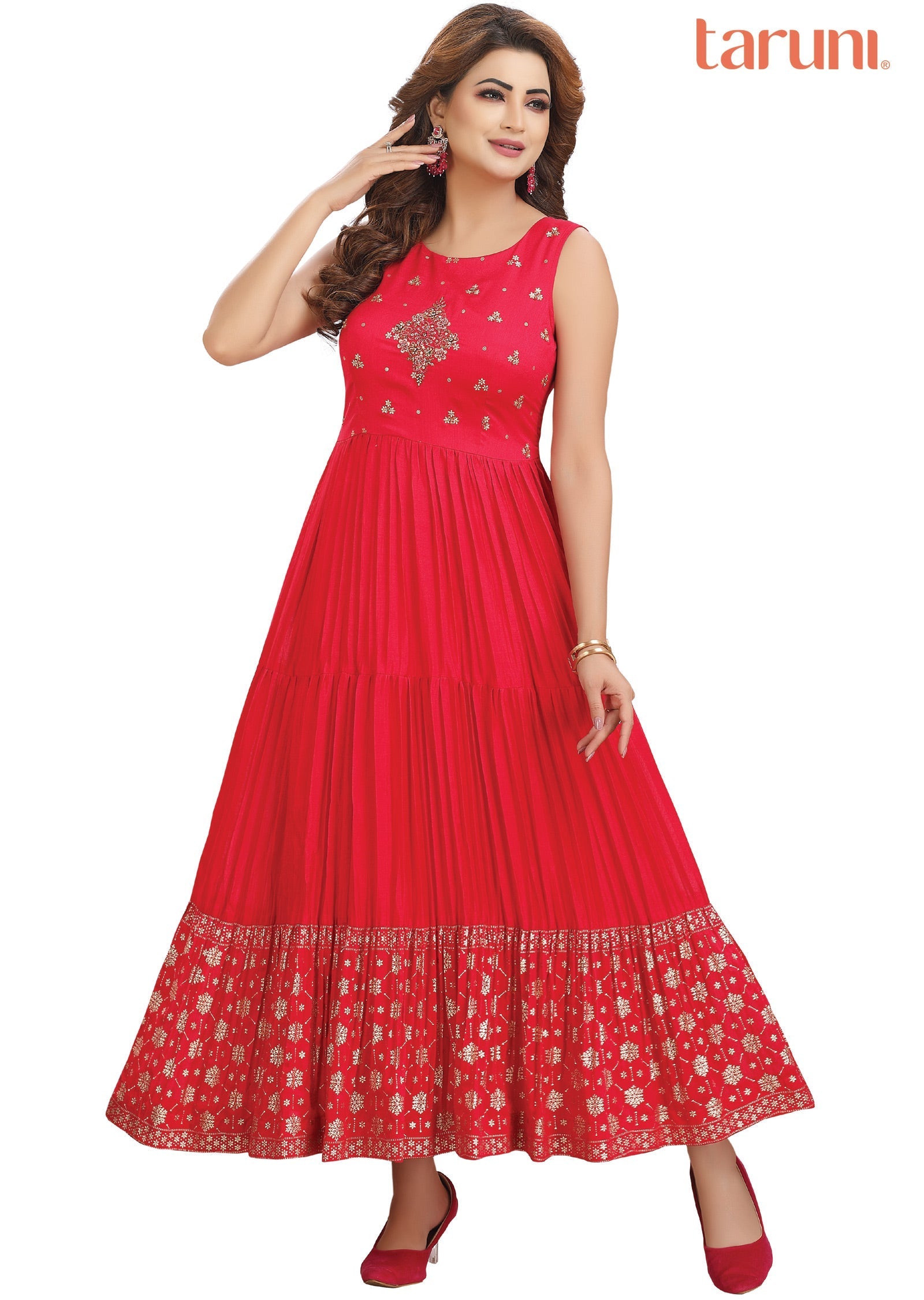 Maroon Silk Long Dress