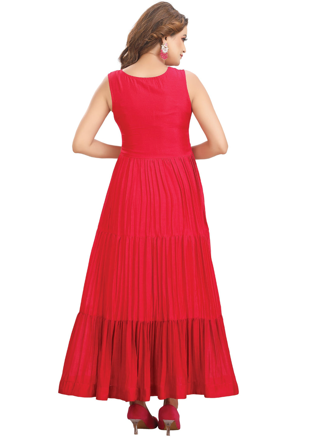 Maroon Silk Long Dress