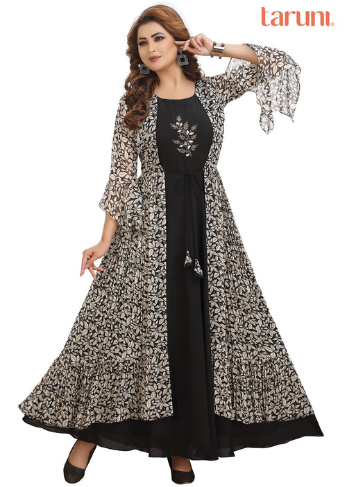 Black Chiffon Long Dress