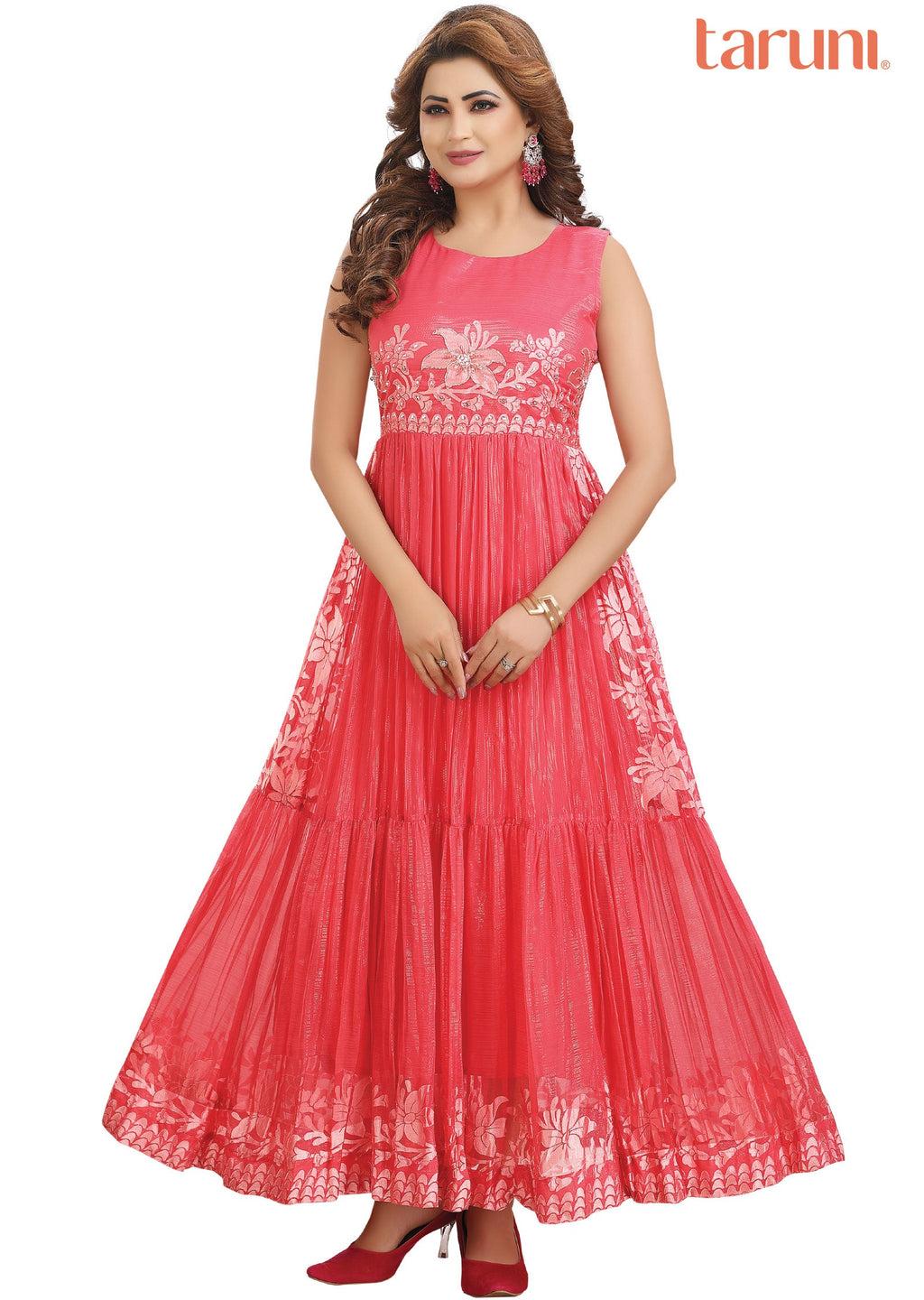 Pink Braso Chiffon Long Dress